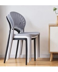 Silla ABANICO, apilable, polipropileno blanco