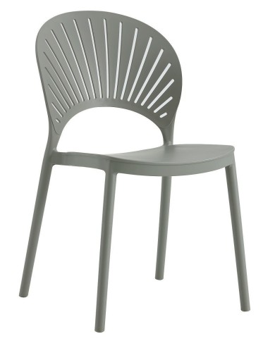Silla ABANICO, apilable, polipropileno gris