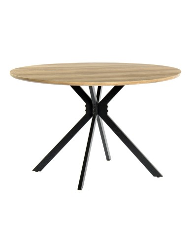 Mesa MINERVA NEW, metal, madera, 120 cms de diámetro