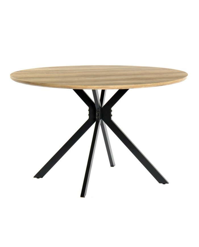 Mesa MINERVA NEW, metal, madera, 120 cms de diámetro