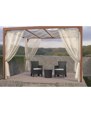 Sillón ILEÓN, polipropileno antracita, cojín beige