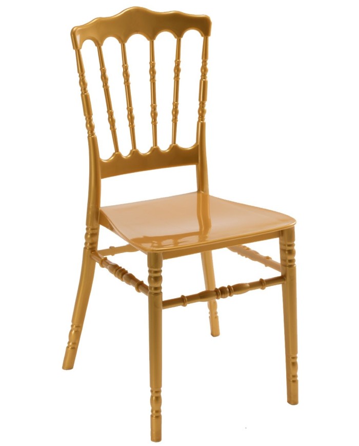 Silla WEDDING, apilable, polipropileno dorado