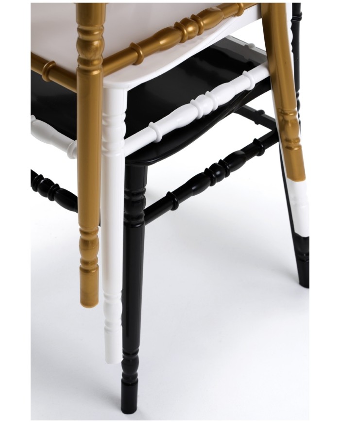 Silla WEDDING, apilable, polipropileno dorado