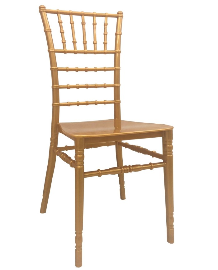 Silla CHIAVARI NEW, apilable, polipropileno dorado
