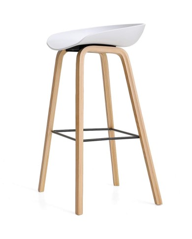 Taburete DANTE NEW (SU), metal, polipropileno blanco