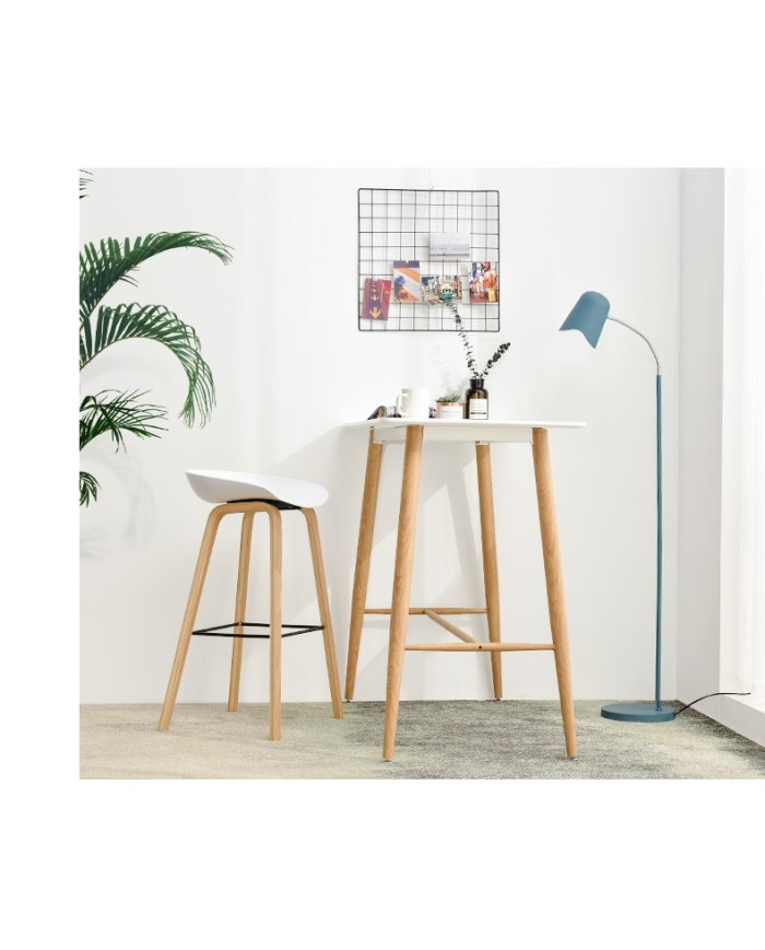 Taburete DANTE NEW (SU), metal, polipropileno blanco