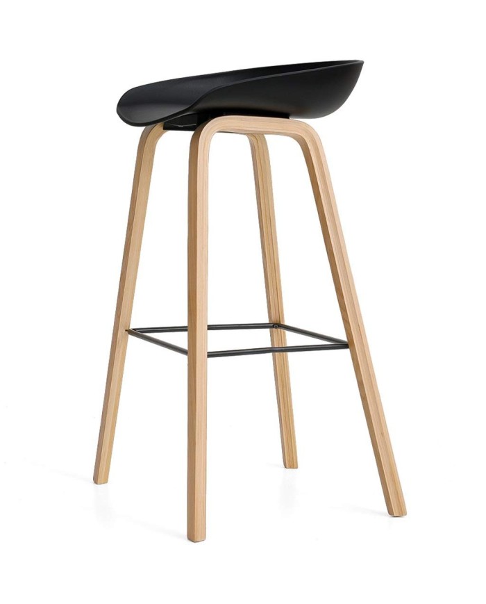 Taburete DANTE NEW (SU), metal, polipropileno negro