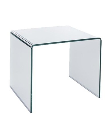 Mesa CHEVAL (SU), baja, cristal curvado, 60 x 60 cms