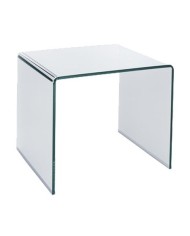 Mesa CHEVAL (SU), baja, cristal curvado, 60 x 60 cms