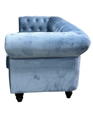 Sofá CHESTER PREMIUM, 2 plazas, tapizado velvet dusky azul