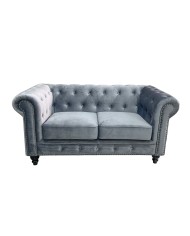 Sofá CHESTER PREMIUM, 2 plazas, tapizado velvet gris