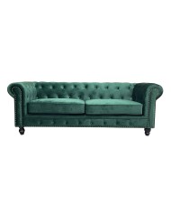 Sofá CHESTER PREMIUM, 3 plazas, tapizado velvet esmeralda