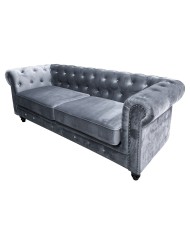 Sofá CHESTER PREMIUM, 3 plazas, tapizado velvet gris