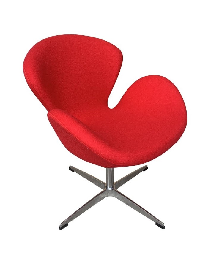 Sillón SW, tapizado en tejido cachemira rojo