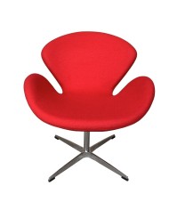 Sillón SW, tapizado en tejido cachemira rojo