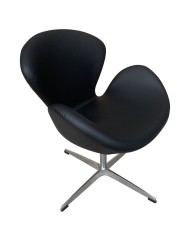 Sillón SW, tapizado en similpiel negra