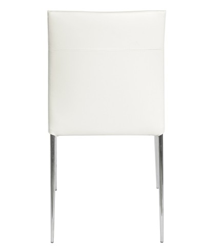 Silla INMA, apilable, metal, similpiel blanca