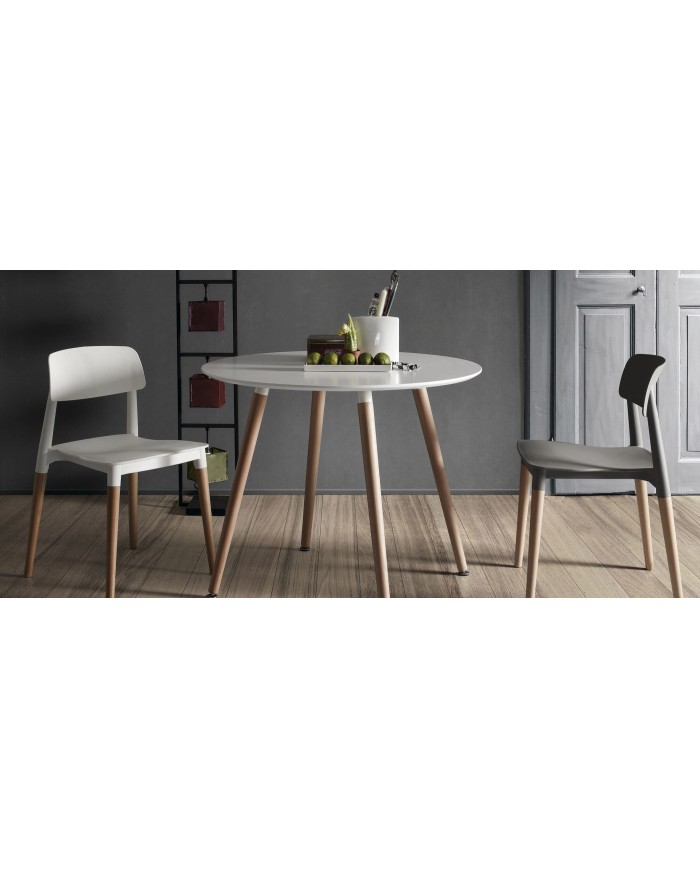 Silla CROSCAT (SU), madera, polipropileno gris