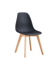 Silla MARAIS, madera, polipropileno negro