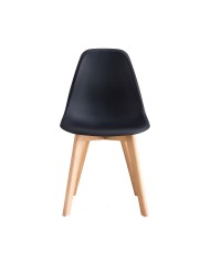 Silla MARAIS, madera, polipropileno negro