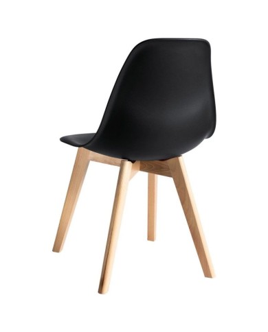 Silla MARAIS, madera, polipropileno negro
