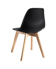 Silla MARAIS, madera, polipropileno negro