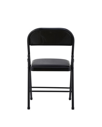 Silla SMART, plegable, metal, epoxi negro, vinilo negro