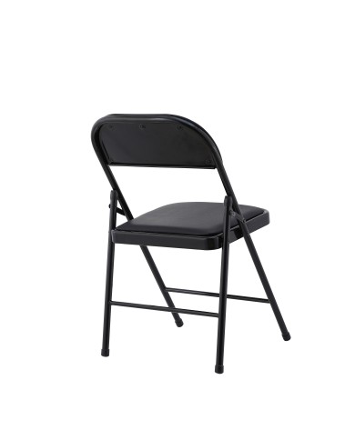 Silla SMART, plegable, metal, epoxi negro, vinilo negro