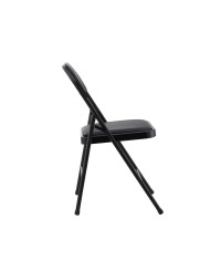 Silla SMART, plegable, metal, epoxi negro, vinilo negro