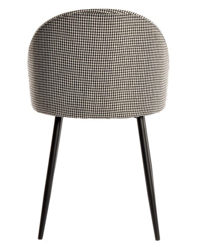 Silla ETNA, metal negro, tapizado pata de gallo y similpiel negra