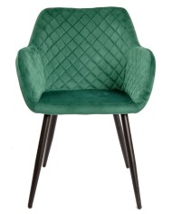 Sillón ROLANDO, metal, tapizado velvet 56 verde oscuro