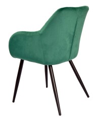 Sillón ROLANDO, metal, tapizado velvet 56 verde oscuro