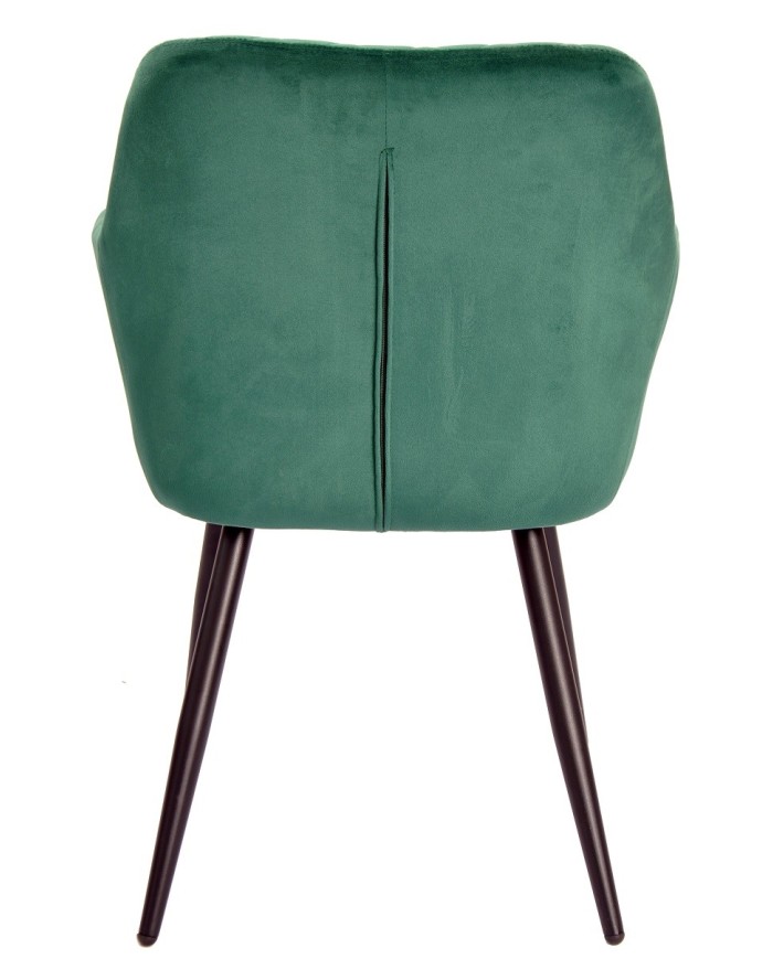 Sillón ROLANDO, metal, tapizado velvet 56 verde oscuro