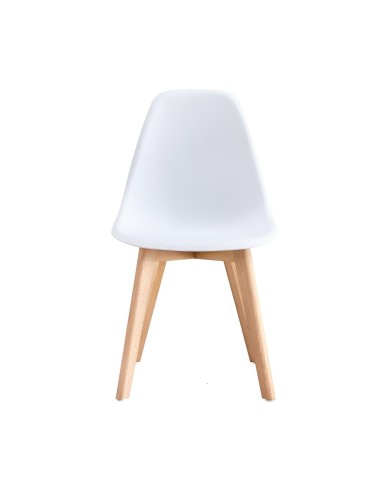 Silla MARAIS, madera, polipropileno blanco
