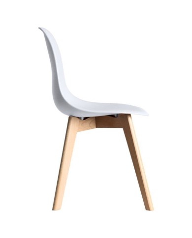 Silla MARAIS, madera, polipropileno blanco
