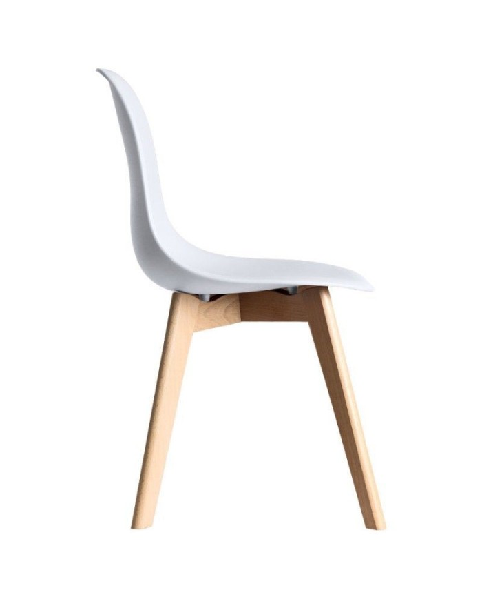 Silla MARAIS, madera, polipropileno blanco