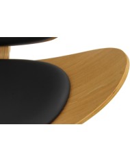 Sillón NORDIC (R), fresno, similpiel negra