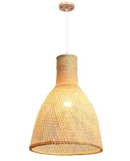 Lámpara MANILA, colgante, pantalla de bambú natural trenzado