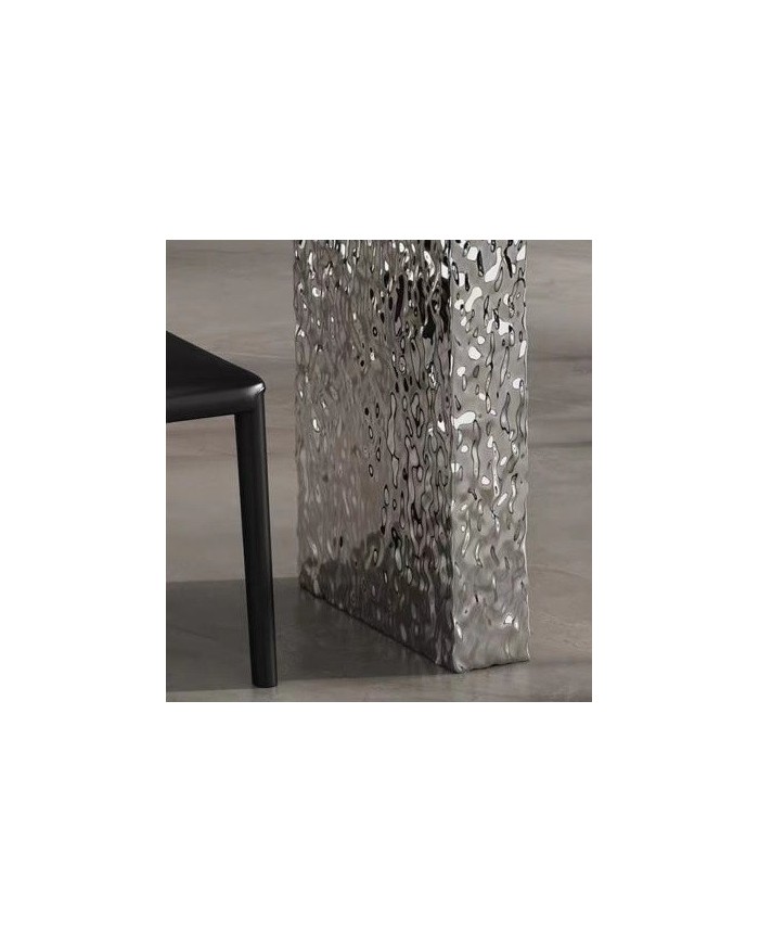 Mesa VENETO, acero inoxidable, acrílico, tapa de cerámica, 160 x 90 cms