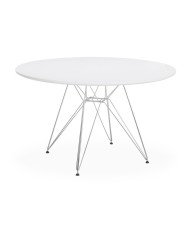 Mesa STAR, cromada, lacada blanca, 120 cms de diámetro