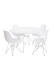 Mesa STAR, cromada, lacada blanca, 120 cms de diámetro