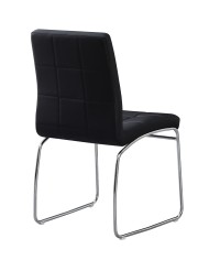 Silla BERTA, cromada, similpiel negra