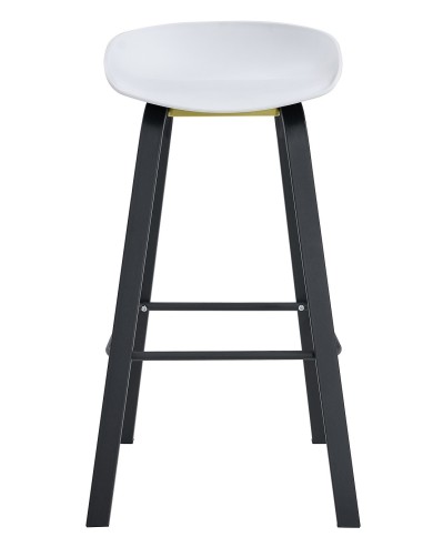 Taburete DANTE NEW (SU), metal negro, polipropileno blanco