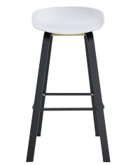 Taburete DANTE NEW (SU), metal negro, polipropileno blanco