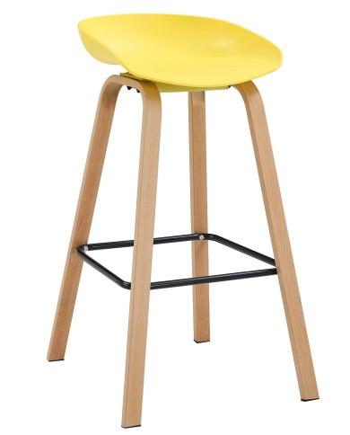 Taburete DANTE NEW (SU), metal, polipropileno amarillo