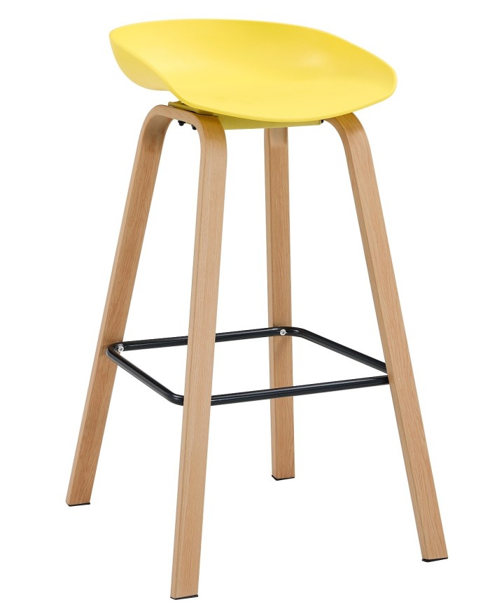 Taburete DANTE NEW (SU), metal, polipropileno amarillo