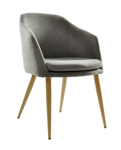Sillón LART, metal, tapizado tejido linen gris oscuro