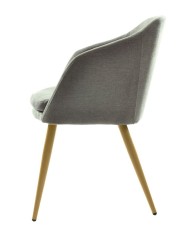 Sillón LART, metal, tapizado tejido linen gris oscuro