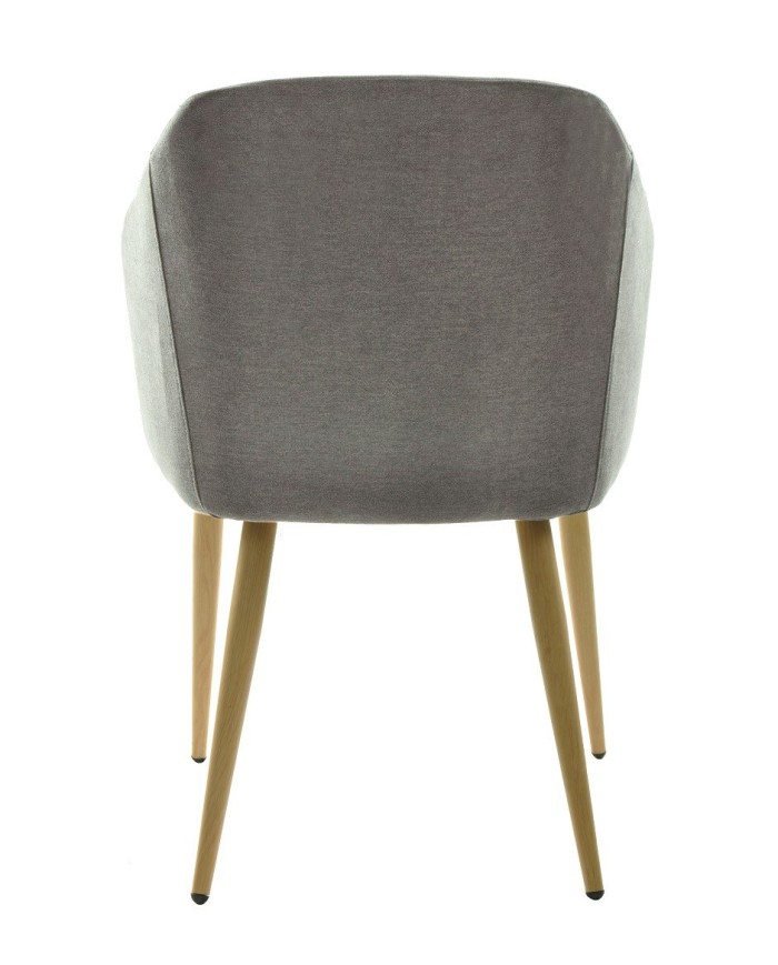 Sillón LART, metal, tapizado tejido linen gris oscuro