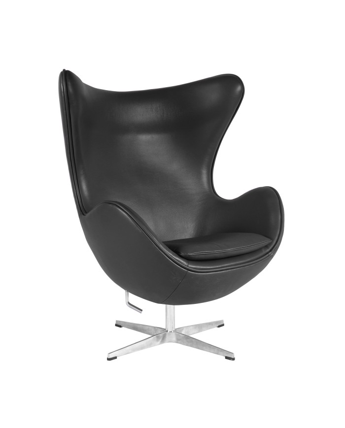 Sillón EG (TE), fibra de vidrio, basculante, tapizado similpiel negra